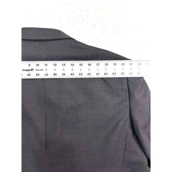 Profilo Uomo 48S 45x29 Charcoal 2pc Pant Suit 100% Wool Pleated Two Button